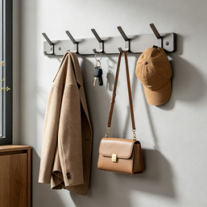 Multi-Hook Entryway Wall Rack